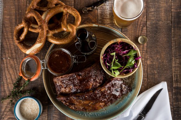 Pork ribs in IPA BBQ sauce