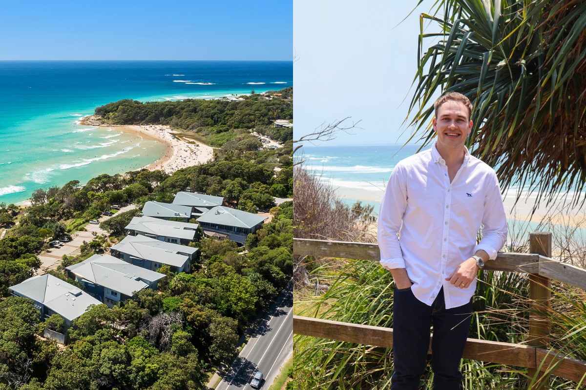 The Straddie Hotel aerial view and Jordan Hazell