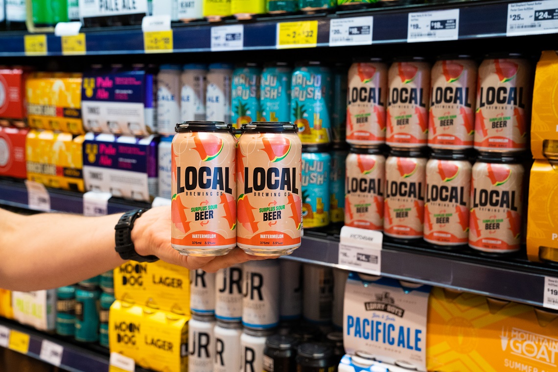Coles Surplus sour beer product with local brewing co