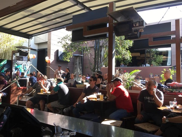 Punters watch Sunday’s action at Brisbane’s Brunswick Hotel