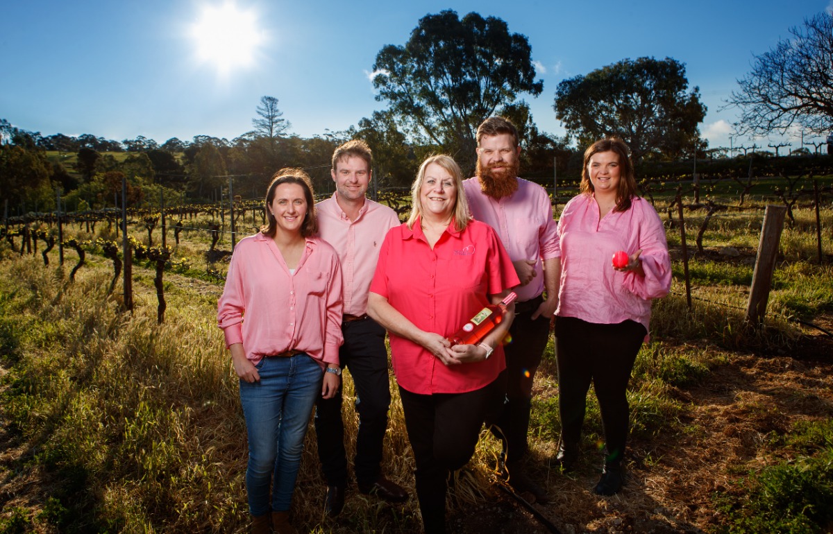 Image of Barry wines family with new partners McGrath Foundation