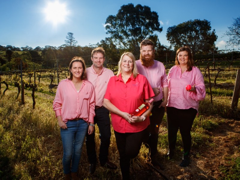 Image of Barry wines family with new partners McGrath Foundation