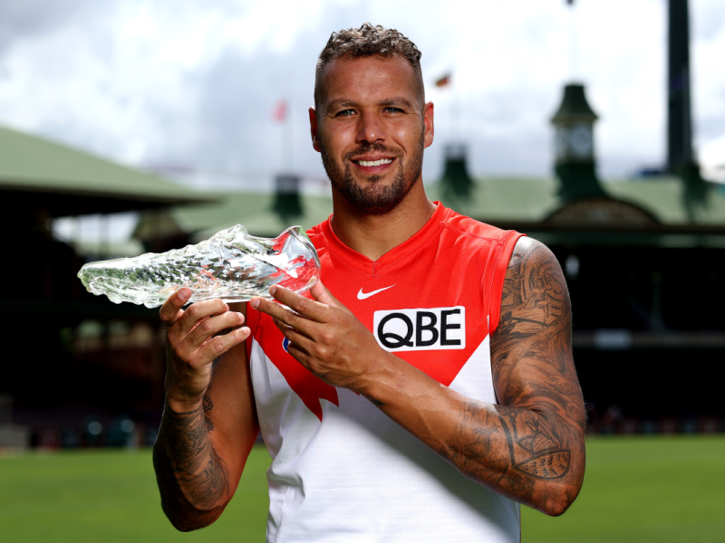 Buddy Franklin with Furphy Glass Boot