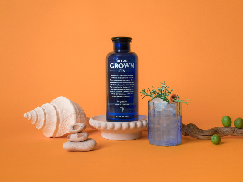Product shot of the new Ocean Grown Gin release by Grown Spirits