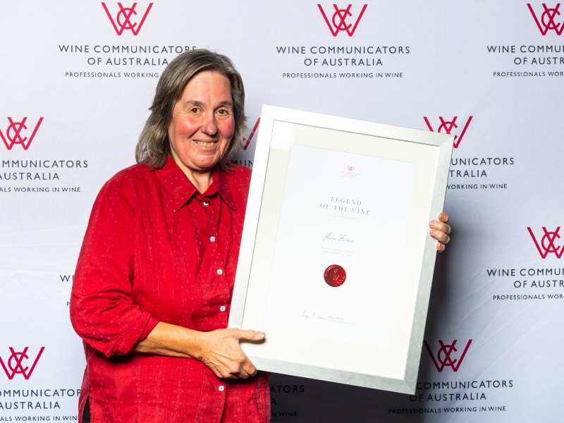 Jane Ferrari receiving the Legend of the Vine Award.