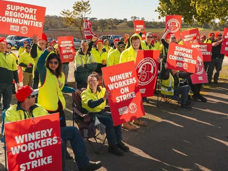 Pernod-Ricard workers on strike. Credit: United Workers Union