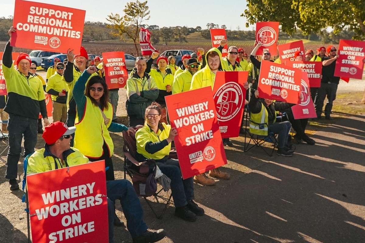 Pernod-Ricard workers on strike. Credit: United Workers Union