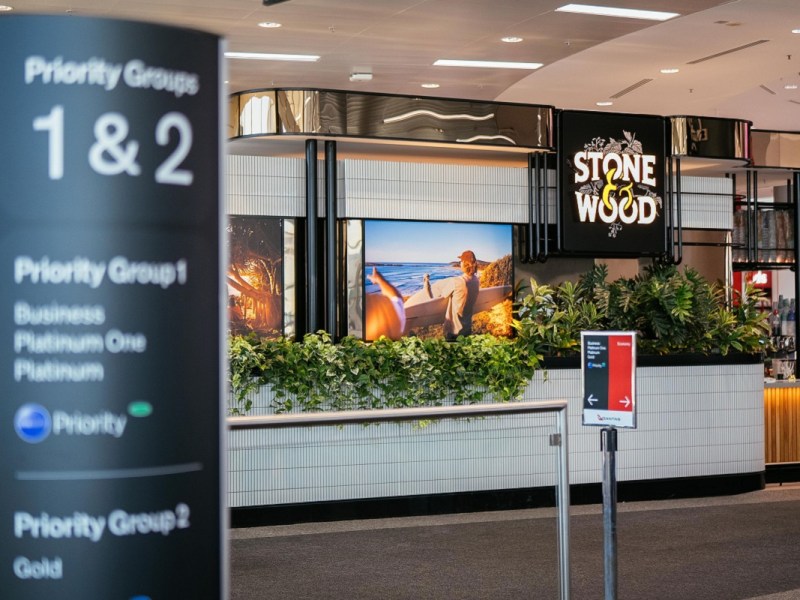 Sydney airport stone wood