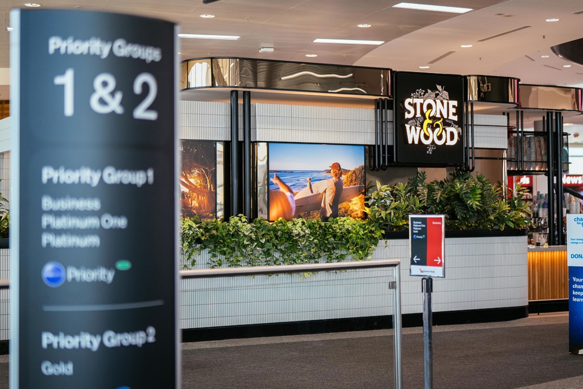 Sydney airport stone wood